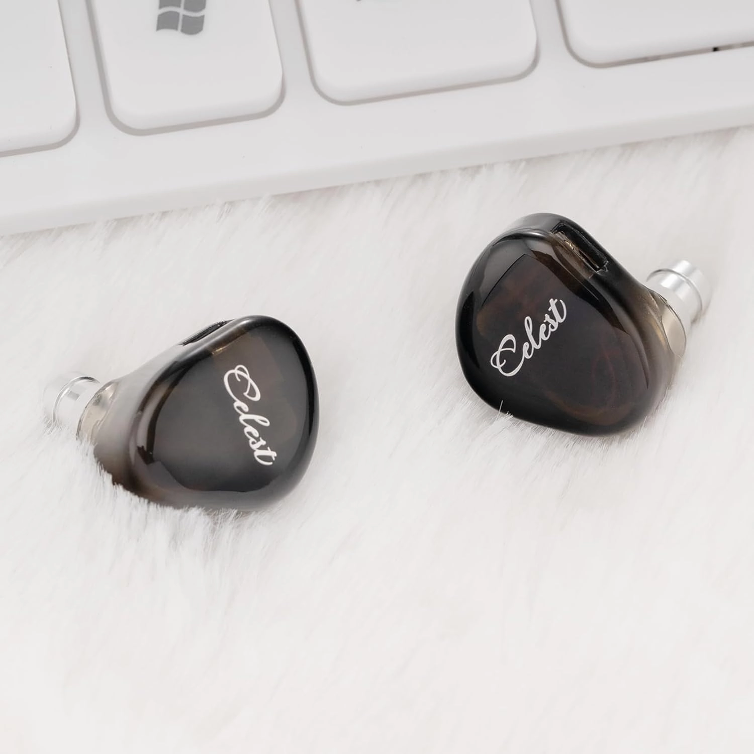 QOA Celest Rue in-Ear Monitors, Upgraded 6mm Mini Dynamic Driver IEM Earphones, HiFi Stereo Wired Earbuds Game Headphones with Detachable Cable for Musician Audiophile(Black with MIC)