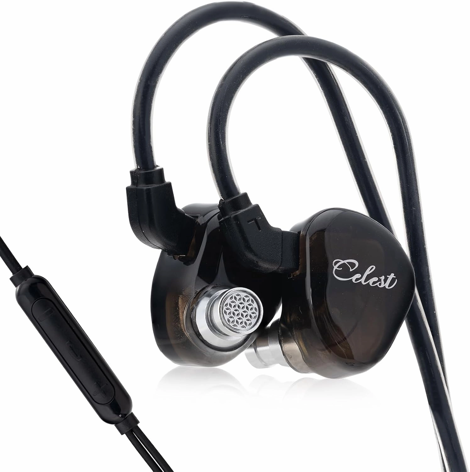 QOA Celest Rue in-Ear Monitors, Upgraded 6mm Mini Dynamic Driver IEM Earphones, HiFi Stereo Wired Earbuds Game Headphones with Detachable Cable for Musician Audiophile(Black with MIC) audiophile headphones,high-end headphones,studio over-ear,
