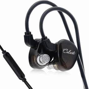 QOA Celest Rue in-Ear Monitors, Upgraded 6mm Mini Dynamic Driver IEM Earphones, HiFi Stereo Wired Earbuds Game Headphones with Detachable Cable for Musician Audiophile(Black with MIC) audiophile headphones,high-end headphones,studio over-ear,