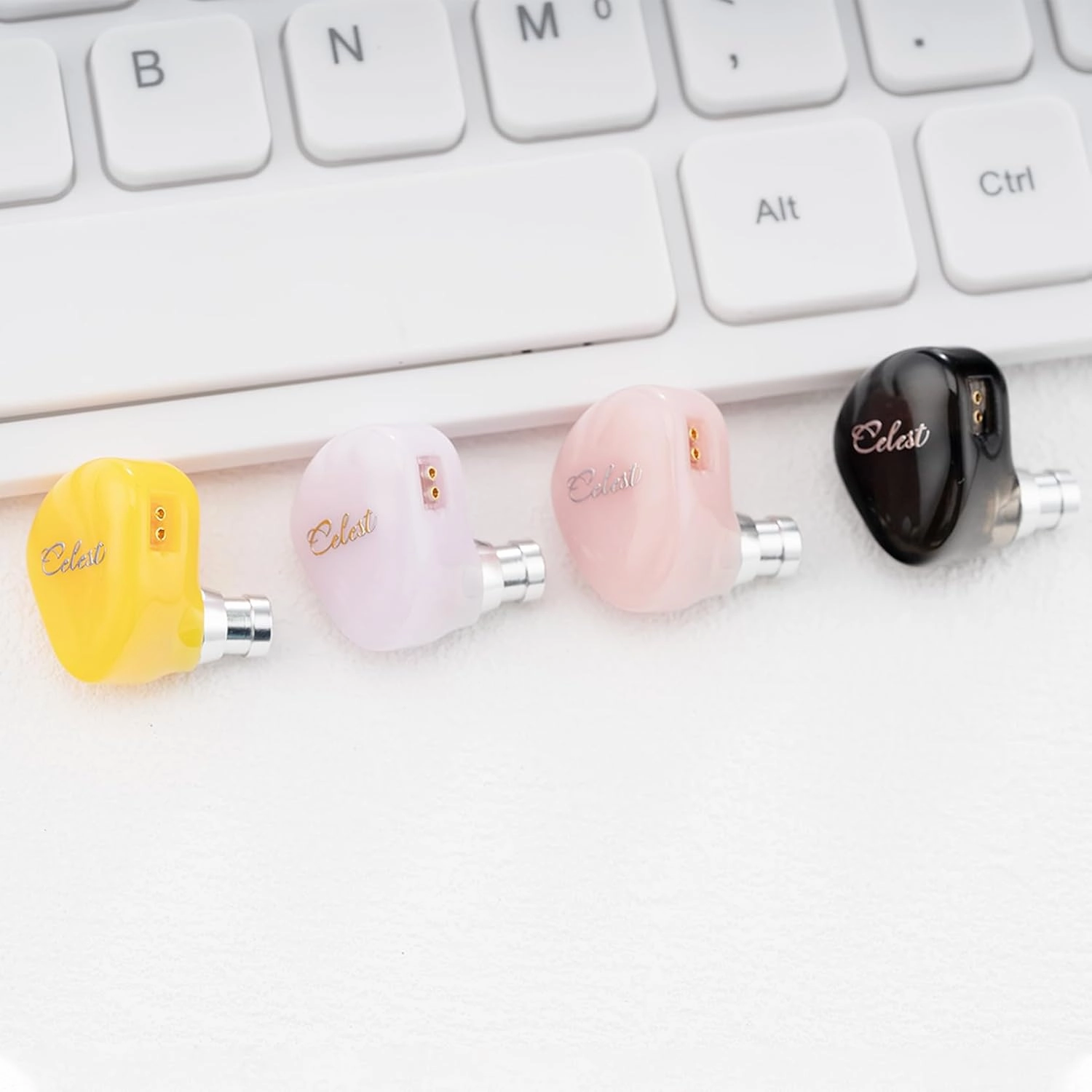 QOA Celest Rue in-Ear Monitors, Upgraded 6mm Mini Dynamic Driver IEM Earphones, HiFi Stereo Wired Earbuds Game Headphones with Detachable Cable for Musician Audiophile (Purple with MIC)