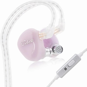 QOA Celest Rue in-Ear Monitors, Upgraded 6mm Mini Dynamic Driver IEM Earphones, HiFi Stereo Wired Earbuds Game Headphones with Detachable Cable for Musician Audiophile (Purple with MIC) audiophile headphones,high-end headphones,studio over-ear,