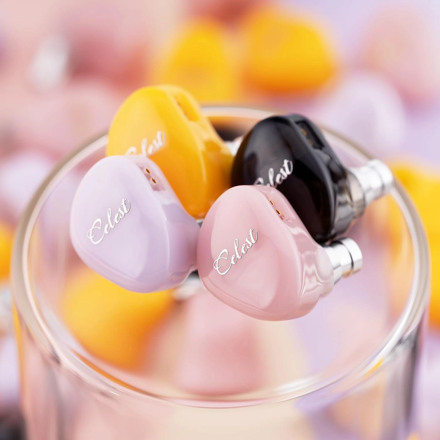 QOA Celest Rue in-Ear Monitors, Upgraded 6mm Mini Dynamic Driver IEM Earphones, HiFi Stereo Wired Earbuds Game Headphones with Detachable Cable for Musician Audiophile (Purple with MIC)