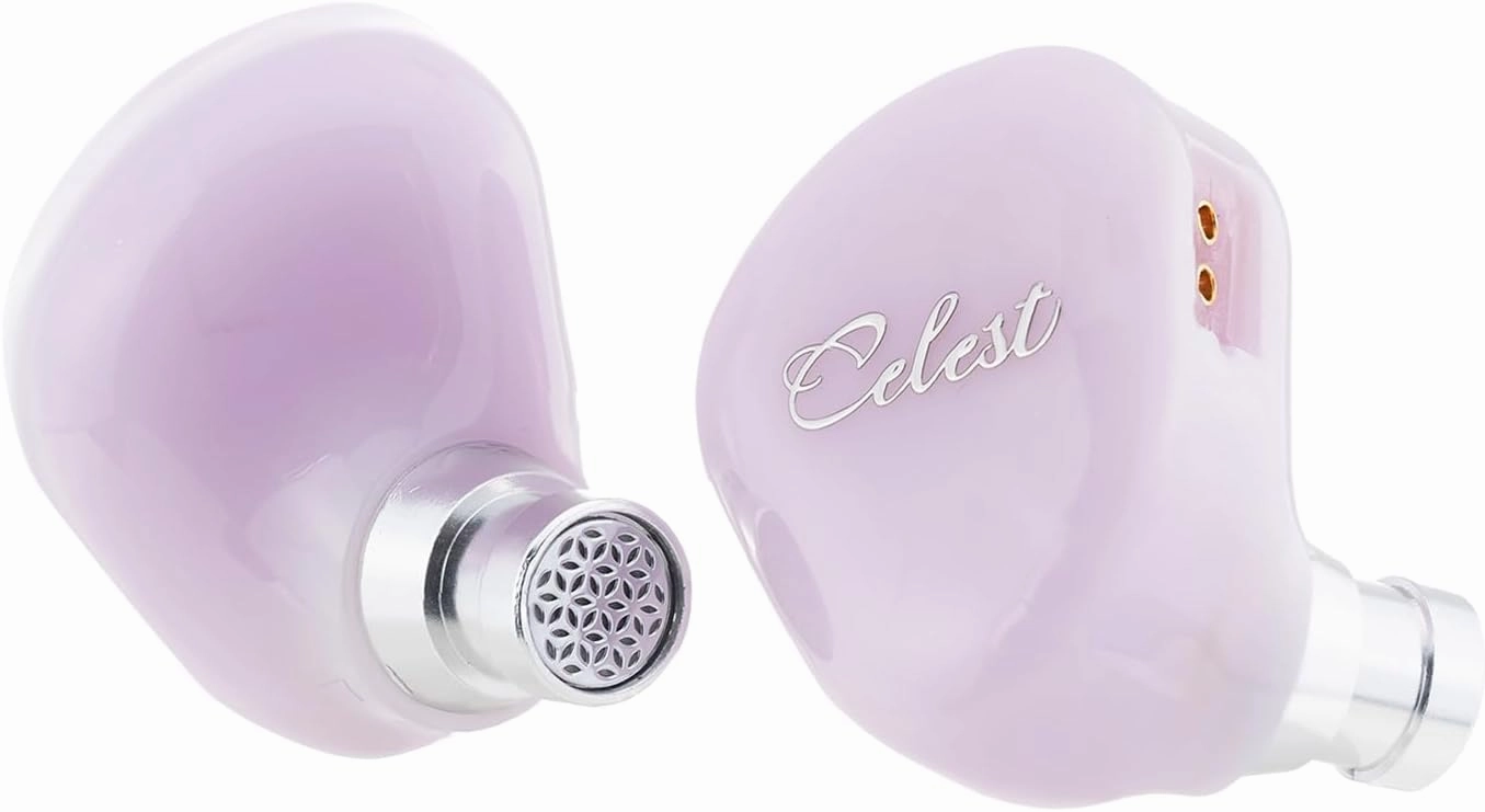QOA Celest Rue in-Ear Monitors, Upgraded 6mm Mini Dynamic Driver IEM Earphones, HiFi Stereo Wired Earbuds Game Headphones with Detachable Cable for Musician Audiophile (Purple with MIC)