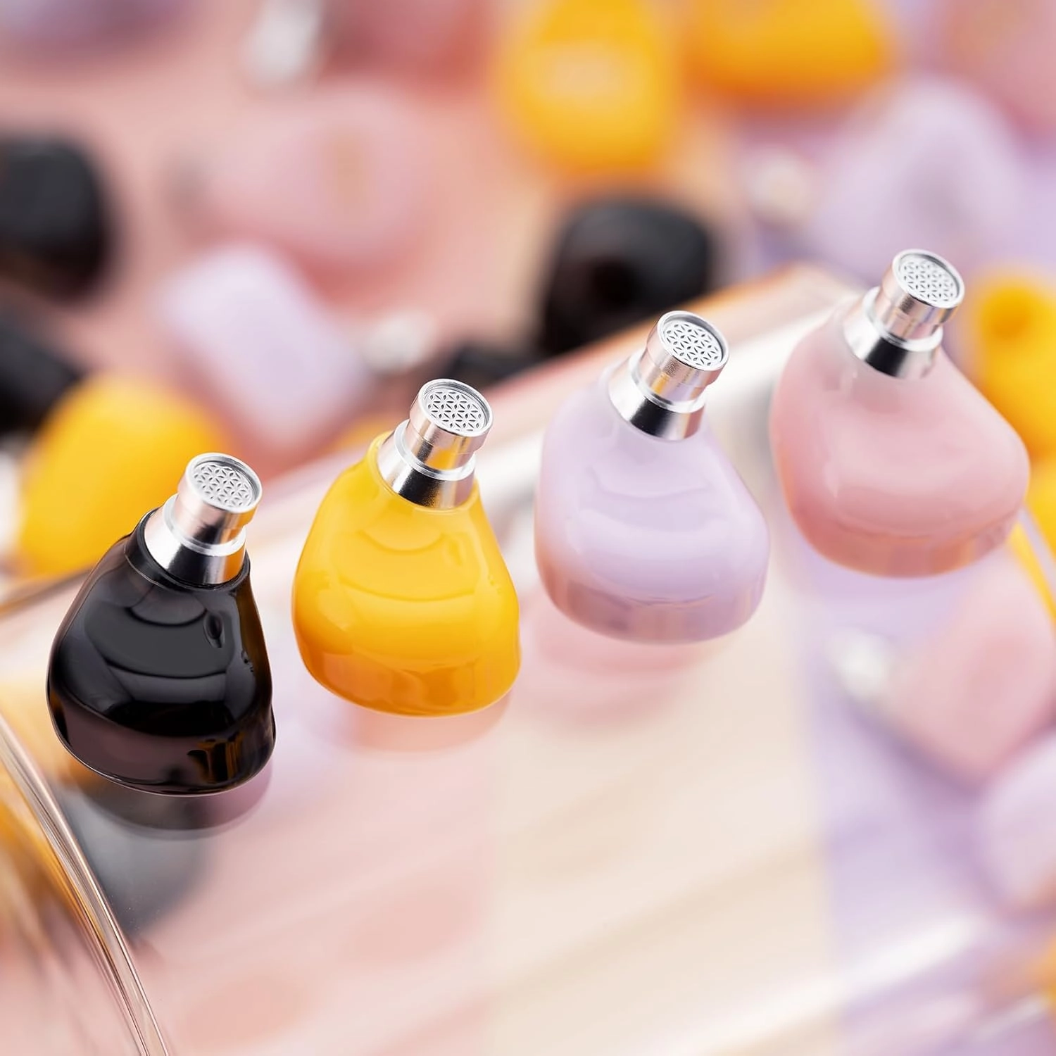 QOA Celest Rue in-Ear Monitors, Upgraded 6mm Mini Dynamic Driver IEM Earphones, HiFi Stereo Wired Earbuds Game Headphones with Detachable Cable for Musician Audiophile(Yellow with MIC)