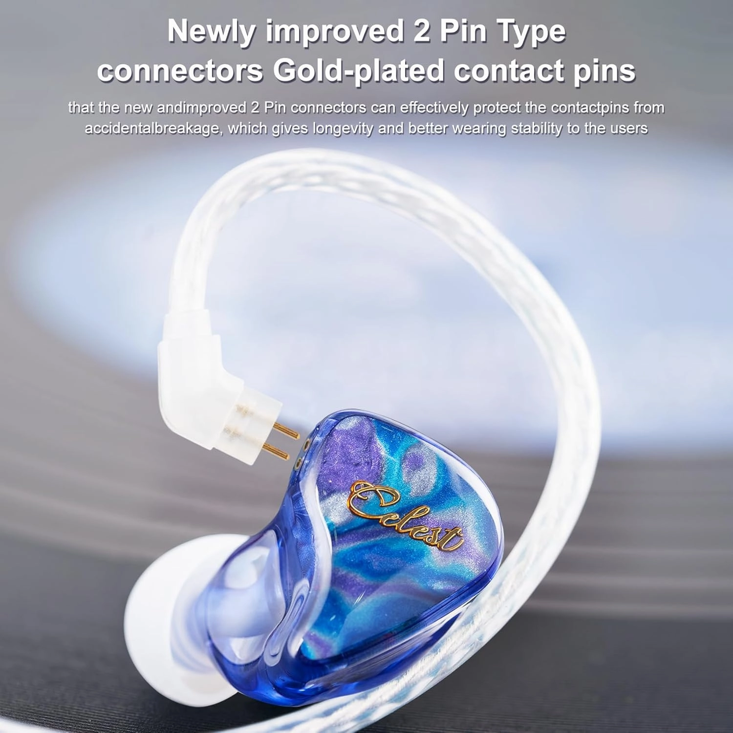 QOA Celest WyvernQing 10mm LCP Driver in Ear Monitor Headphones, HiFi Wired Earbuds, Gaming Earbuds, IEM Earphones with Hand-Drawn Faceplate, Detachable Cable for Musicians Audiophile Singers DJ