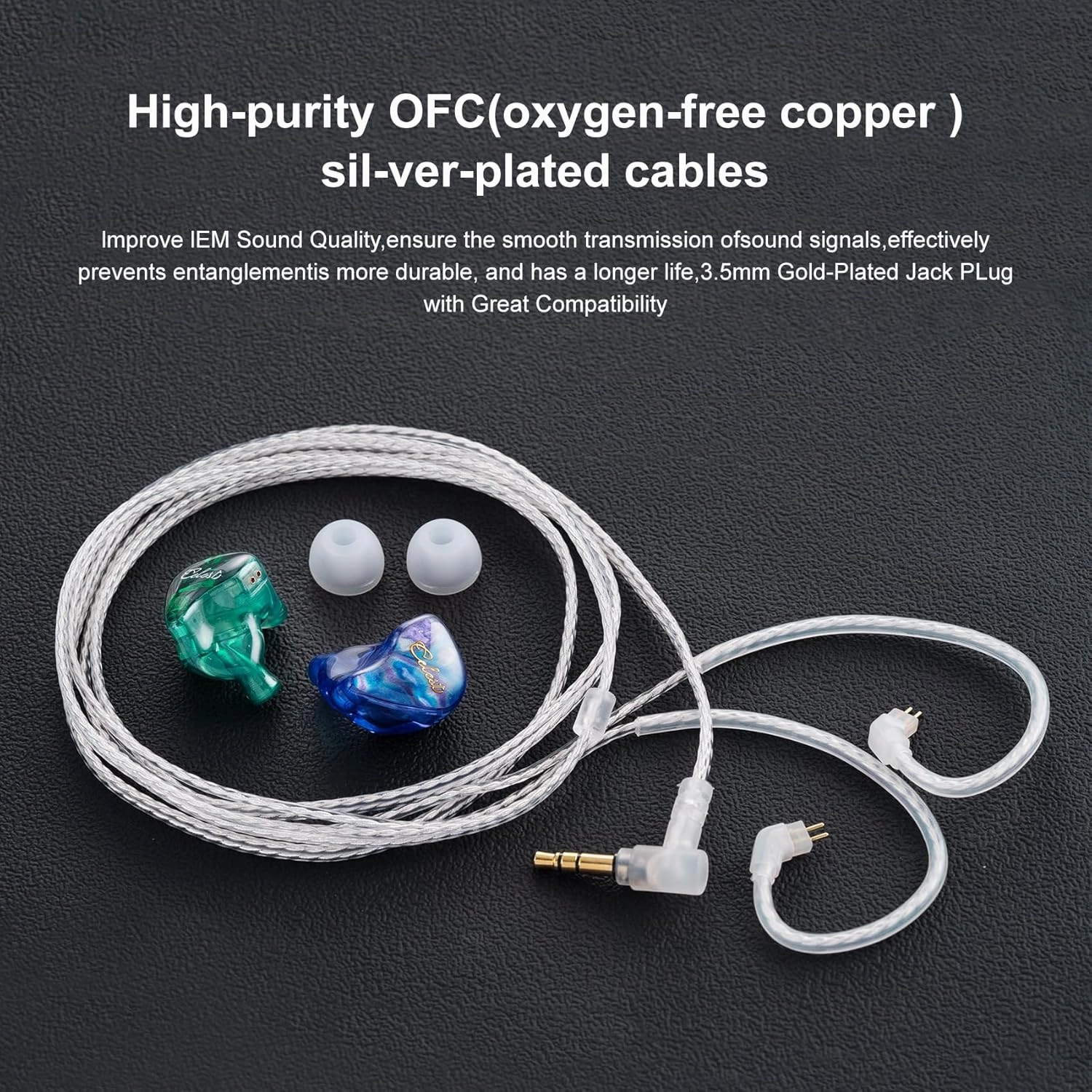 QOA Celest WyvernQing 10mm LCP Driver in Ear Monitor Headphones, HiFi Wired Earbuds, Gaming Earbuds, IEM Earphones with Hand-Drawn Faceplate, Detachable Cable for Musicians Audiophile Singers DJ