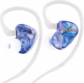 QOA Celest WyvernQing 10mm LCP Driver in Ear Monitor Headphones, HiFi Wired Earbuds, Gaming Earbuds, IEM Earphones with Hand-Drawn Faceplate, Detachable Cable for Musicians Audiophile Singers DJ in-ear monitors,hi-fi IEMs,studio earphones,