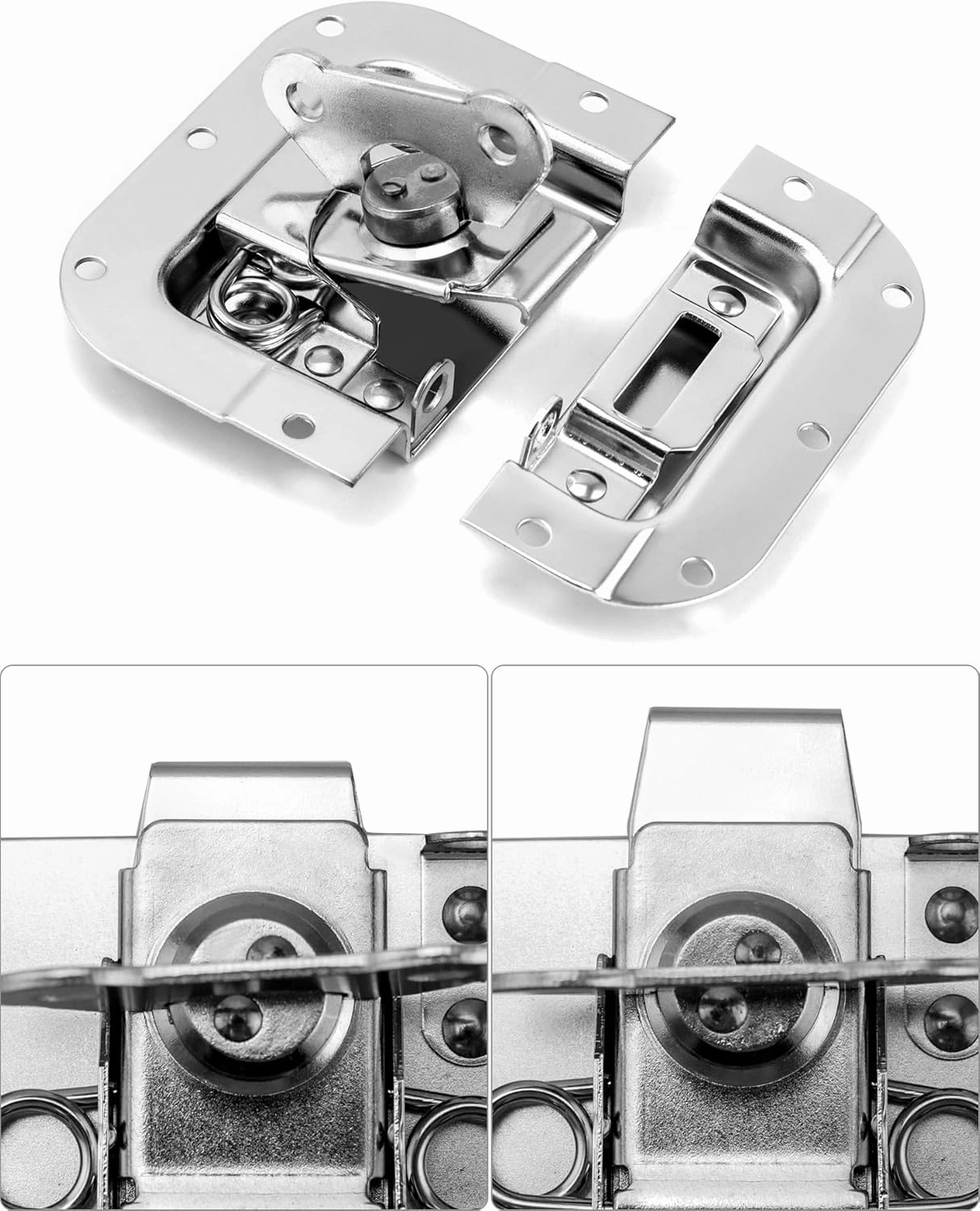 QWORK Road Case with Recessed Latch, Heavy Duty Recessed Butterfly Twist Catch, 10 Pack for Pro Audio Gear