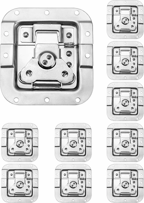 QWORK Road Case with Recessed Latch, Heavy Duty Recessed Butterfly Twist Catch, 10 Pack for Pro Audio Gear audio rack,hi-fi component stand,media shelf,