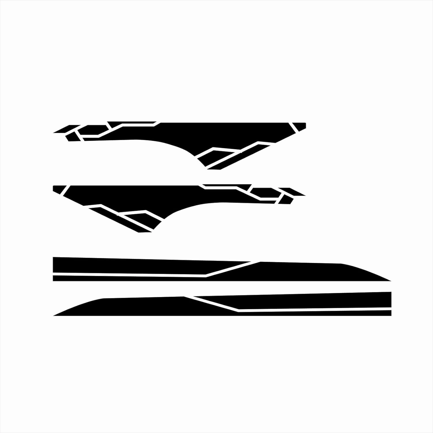 Racing Stripe Graphics for Pickup Body Side Sticker Truck Graphics Universal Decorative Sticker Trunk Vinyl Cover car Decal Accessories4PCS (Black)