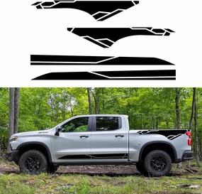 Racing Stripe Graphics for Pickup Body Side Sticker Truck Graphics Universal Decorative Sticker Trunk Vinyl Cover car Decal Accessories4PCS (Black) vinyl accessories,turntable parts,record player tools,