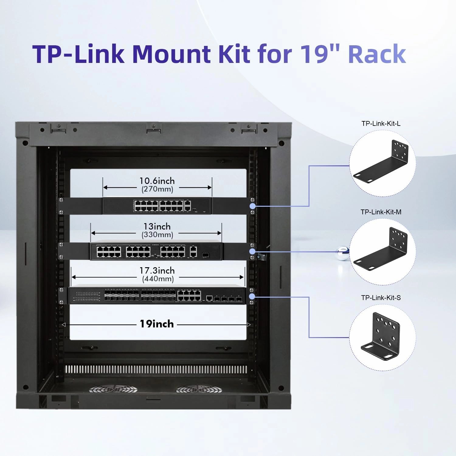 Rack Ear Kit for TP-Link 19-inch Rackmount Switches 1U Rack Width Extender 10.6 Inch to 19 Inch