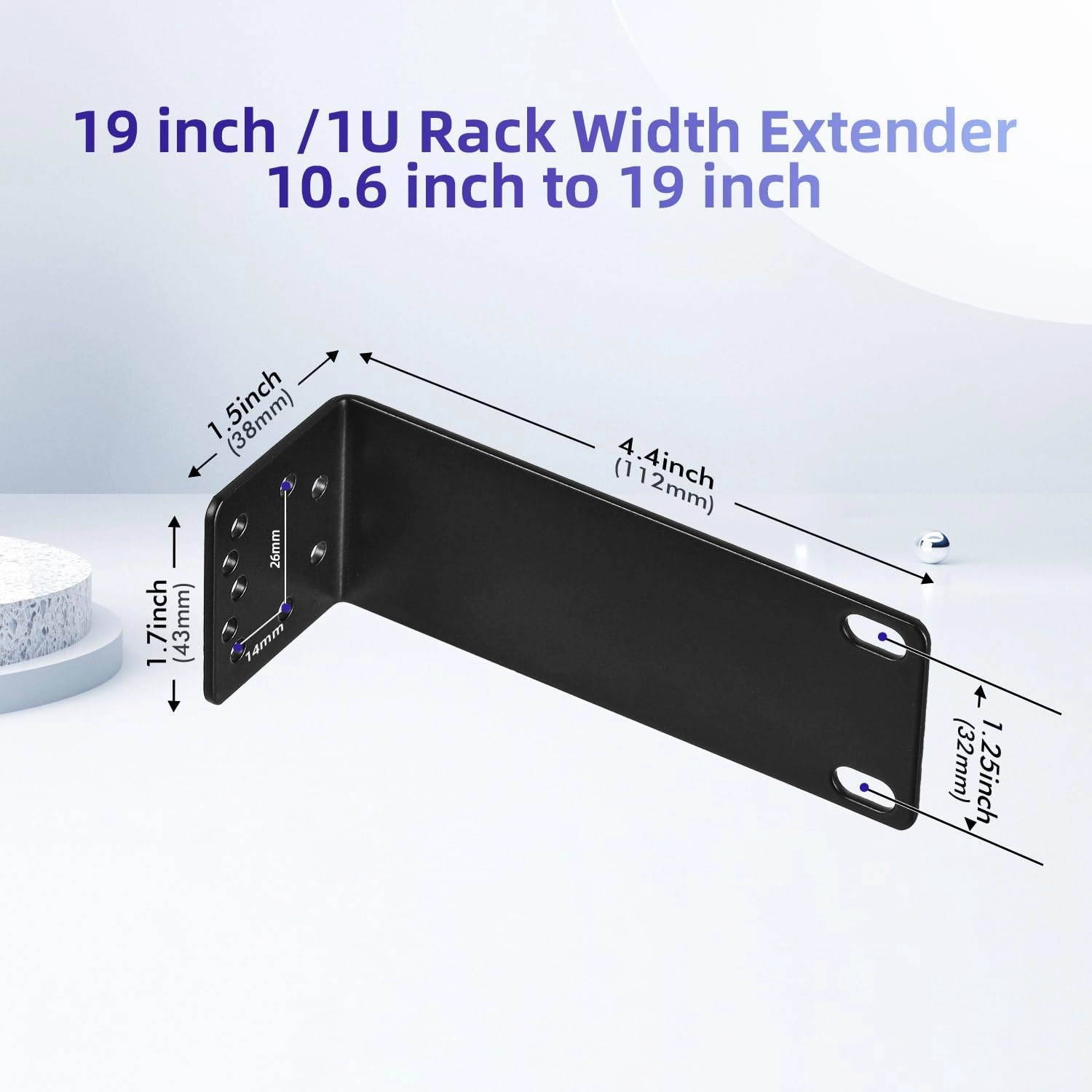 Rack Ear Kit for TP-Link 19-inch Rackmount Switches 1U Rack Width Extender 10.6 Inch to 19 Inch
