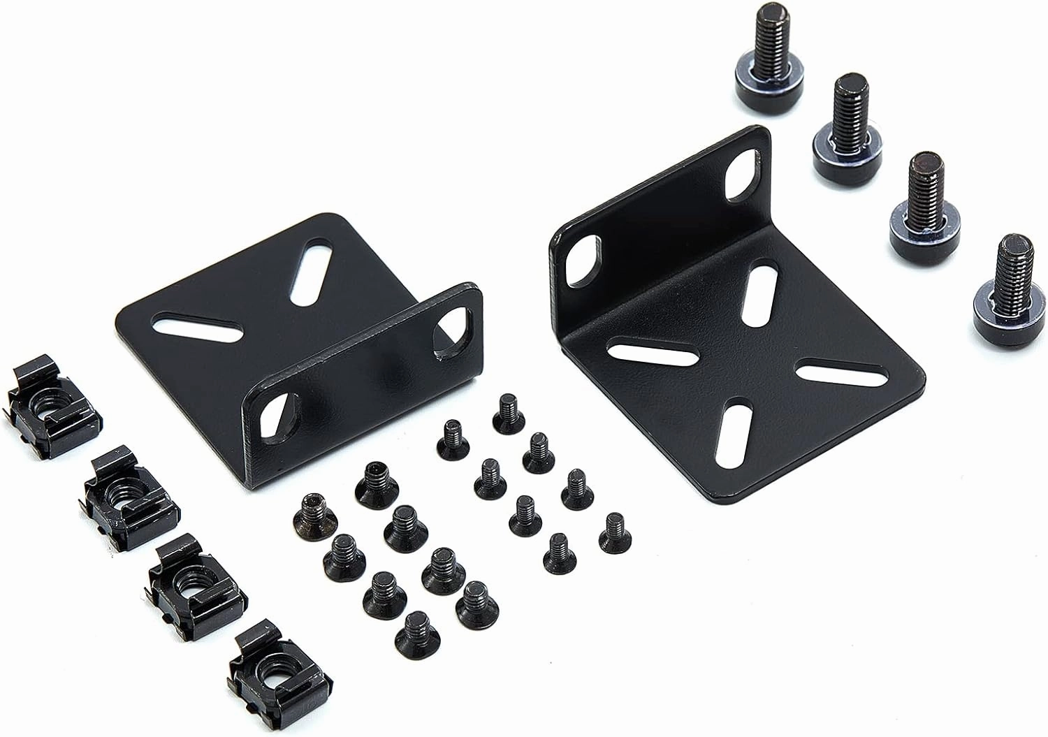 Rack Mount Kit Universal 1U Rack Ears with Adjustable Holes Distance, Compatible for Most Cisco, NETGEAR,Dell, D-Link, Linksys, TRENDnet and Buffalo Tech Switches audio rack,hi-fi component stand,media shelf,