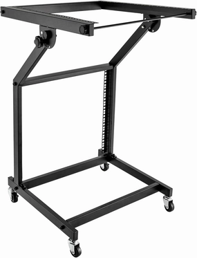 Rack Mount Mixer Case Stand, Studio Equipment Cart, Stage Amp DJ Rolling for Homes/Offices/Music Studios/Performance Stages (9U - 4 Wheels) rackmount gear,audio rack equipment,studio rackmounts,