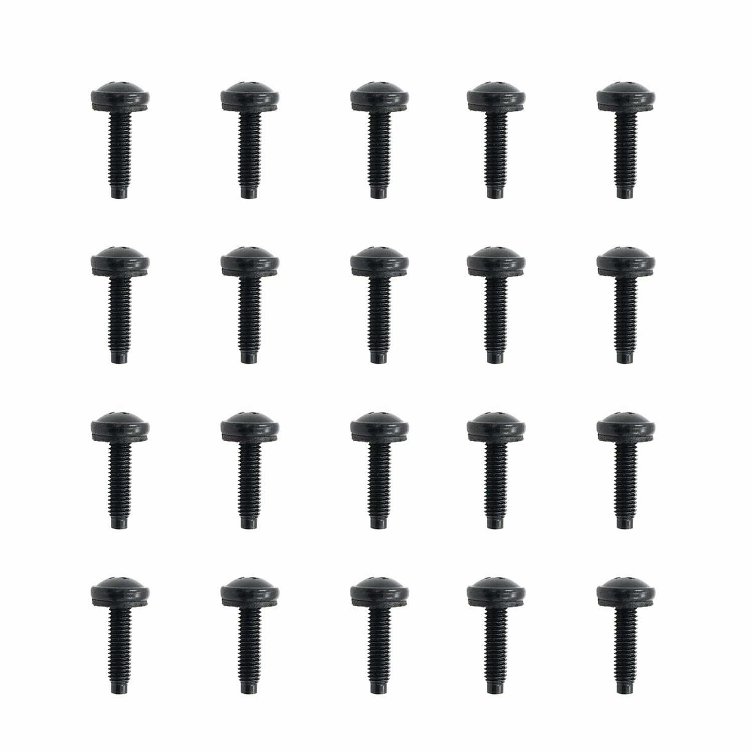 Rack Screws 10/32 Steel Standard Size 25 Pack with Nylon Washers Pilot Point Heads Use for Server Network Racks Mount Enclosures Rackworks Cabinets Audio and Rackmount (Classic Black) audio rack,hi-fi component stand,media shelf,