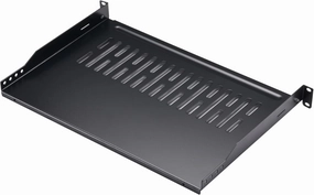 Rack Shelf 1U Vented Server Rack Mount Cantilever Tray, 50 lbs, 12 inches Deep, Black audio rack,hi-fi component stand,media shelf,