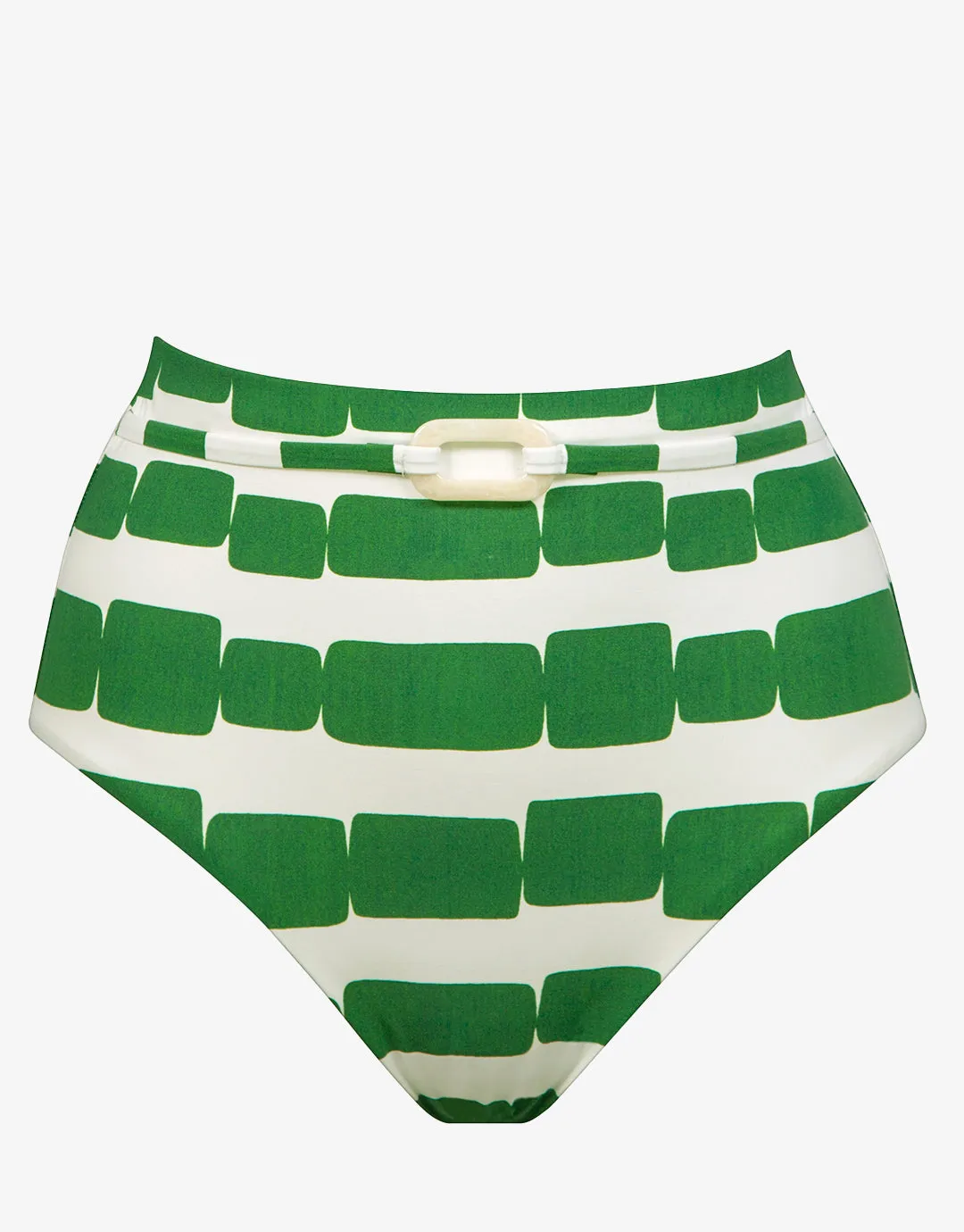 Radiance High Waist Bikini Pant - White and Clover