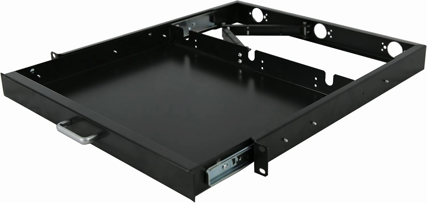 RAISING ELECTRONICS 1U Rack Mount Sliding Keyboard Tray Cantilever for Server Data Network Rack rackmount gear,audio rack equipment,studio rackmounts,