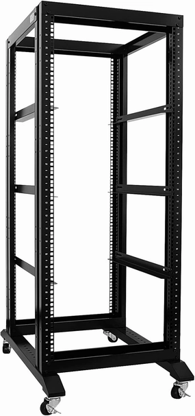 Raising Electronics Server Rack Open Frame Rack 4 Post 19 inch Adjustable Server/Audio Rack Cold Rolled Steel(27U,24Depth) audio rack,hi-fi component stand,media shelf,