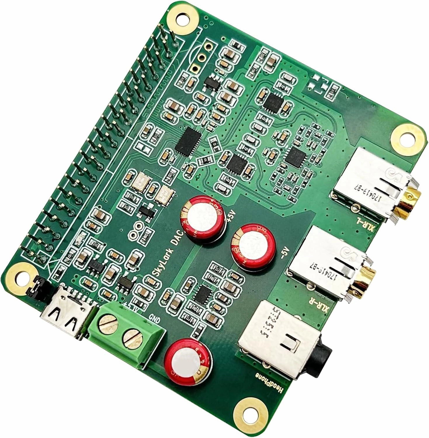 Raspberry Pi HiFi DAC Pro Hat ES9038Q2M Audio Card PCM DSD Lossless High Resolution Digital-to-Analog Converter Adapter for Raspberry Pi 5 4 3B  3B Zero w Zero DAC,USB audio converter,digital to analog converter,