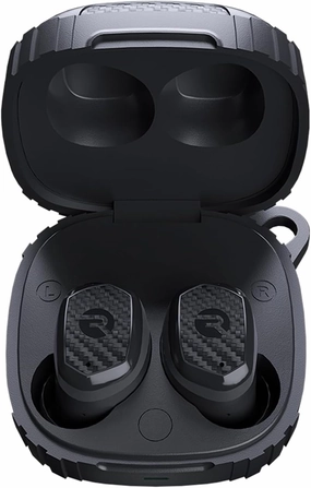 Raycon Impact Earbuds Military-Grade Impact Resistant, IP67 Bluetooth Earbuds with Stereo Sound, 90 Hours of Battery Life, Active Noise Cancellation (Black) TWS earbuds,compact wireless buds,Bluetooth ear tips,