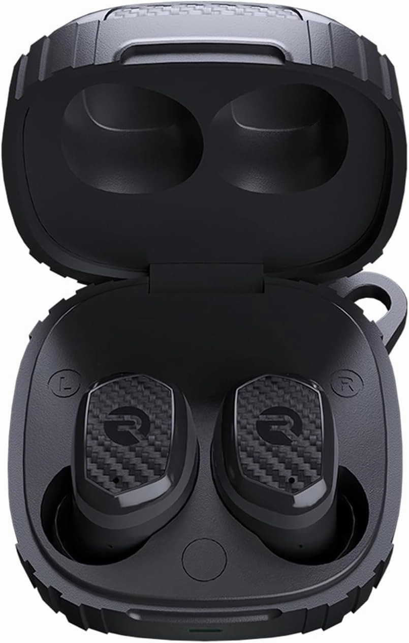Raycon Impact Earbuds Military-Grade Impact Resistant, IP67 Bluetooth Earbuds with Stereo Sound, 90 Hours of Battery Life, Active Noise Cancellation (Black) TWS earbuds,compact wireless buds,Bluetooth ear tips,