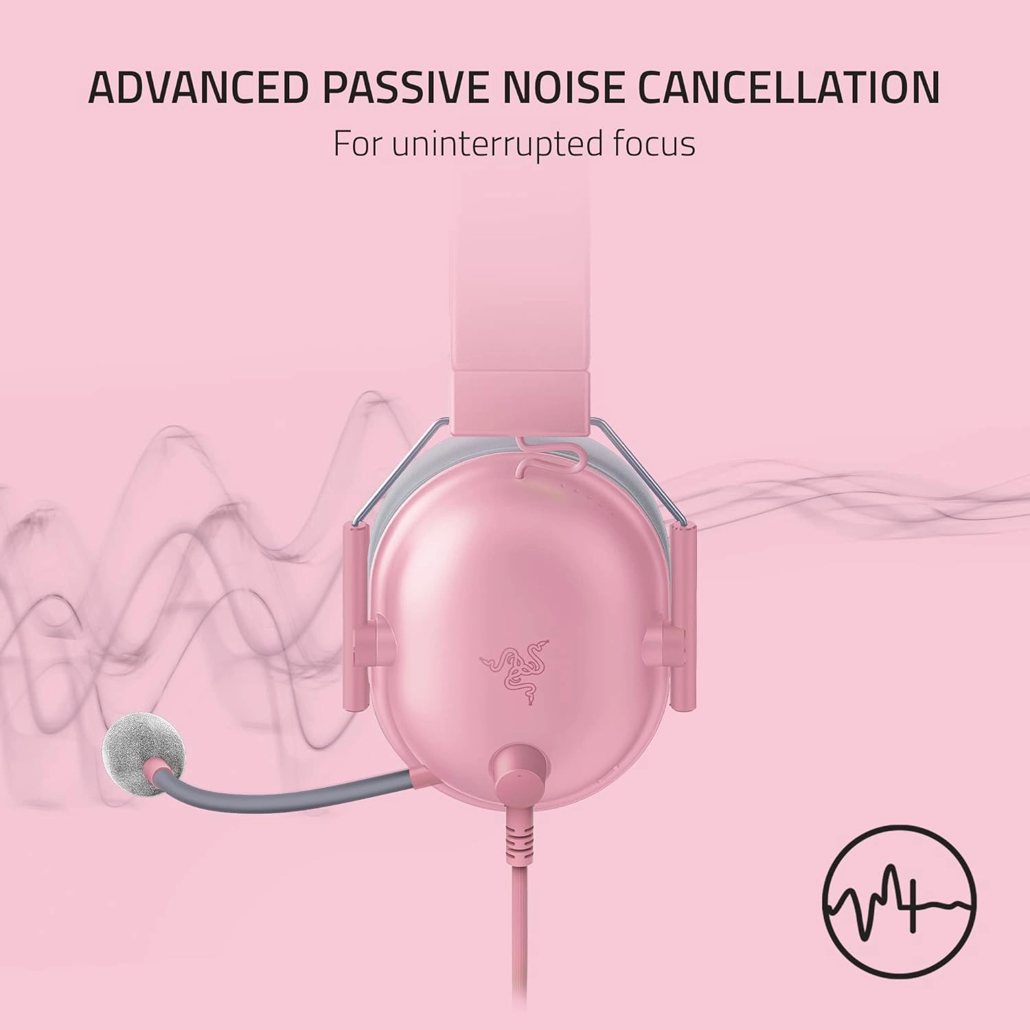 Razer BlackShark V2 X Gaming Headset: 7.1 Surround Sound - 50mm Drivers - Memory Foam Cushions - for PC, PS4, PS5, Switch - 3.5mm Audio Jack - Quartz Pink