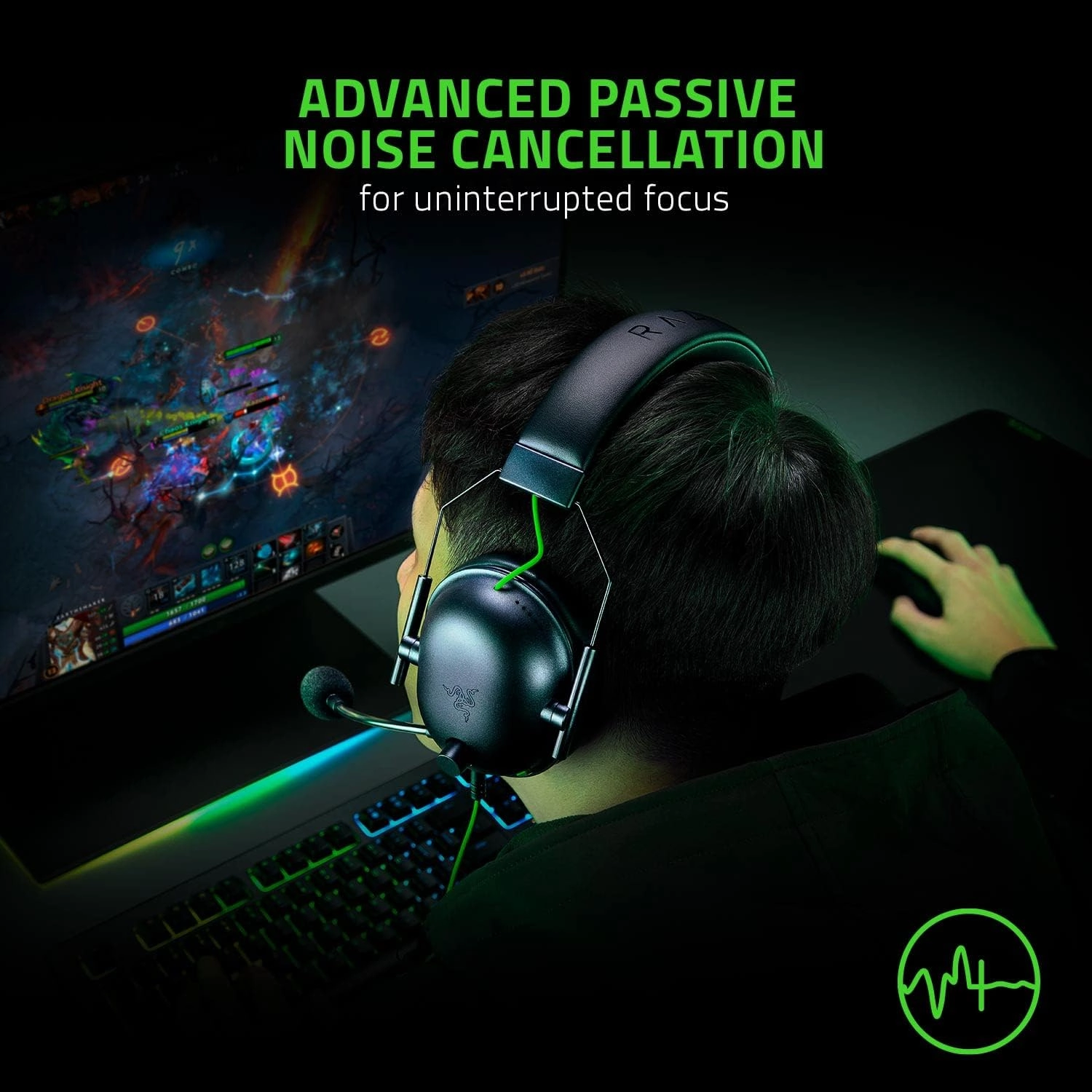 Razer BlackShark V2 X Wired Gaming Headset with 7.1 Surround Sound, 50mm Drivers, Noise Cancelling Mic