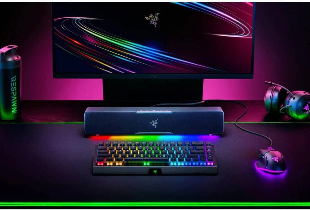 Razer Leviathan V2 X PC Soundbar with Full-Range Drivers - Compact Design - Chroma RGB - USB Type C Power and Audio Delivery - Bluetooth 5.0 - for PC, Laptop, Smartphones, Tablets & Nintendo Switch