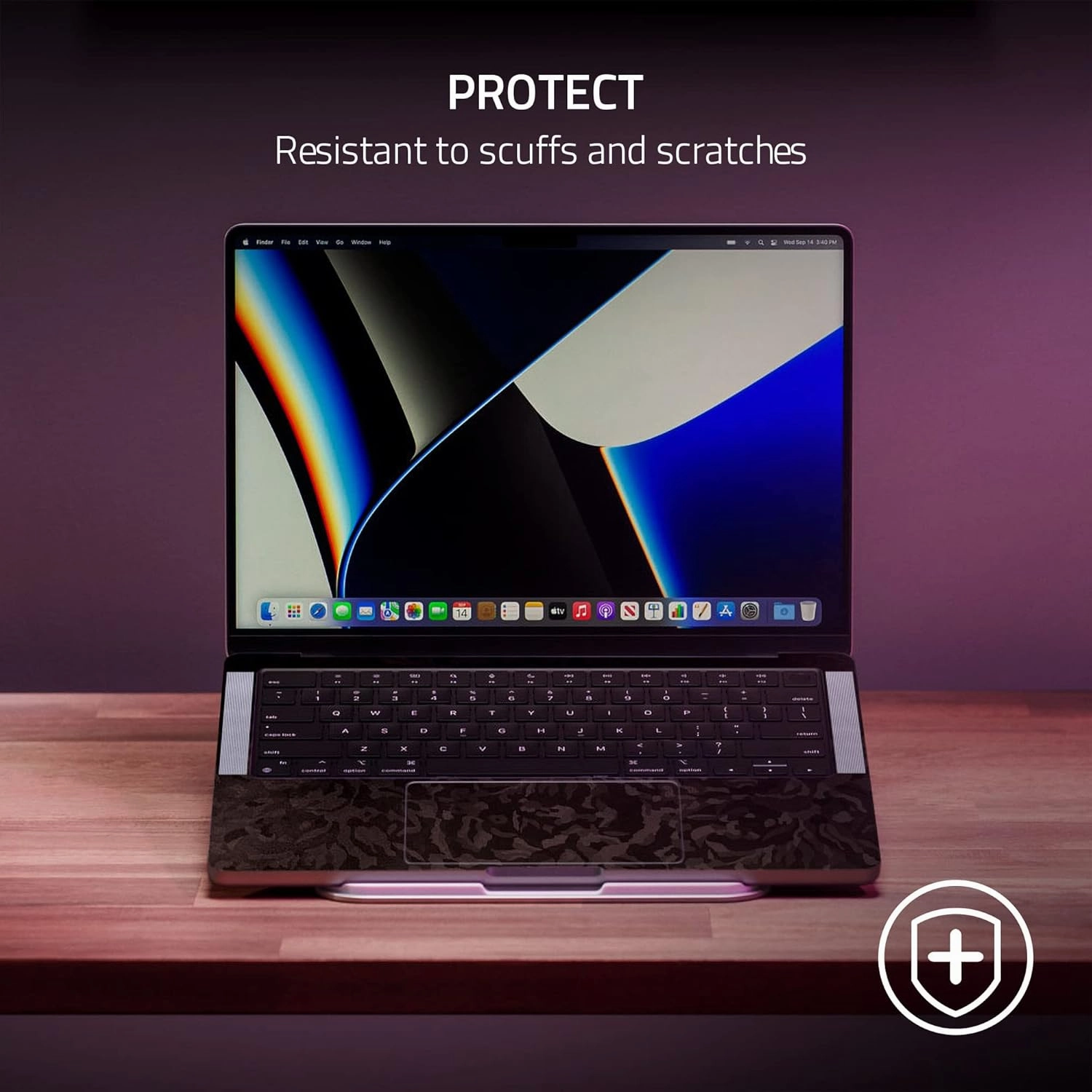 Razer Skin Vinyl Laptop Wrap: MacBook Pro 13-3M Cast Vinyl - Premium Textured Finish - Scratch & Water-Resistant - Easy to Apply - Full Wrap - Lenticular Camo - Black