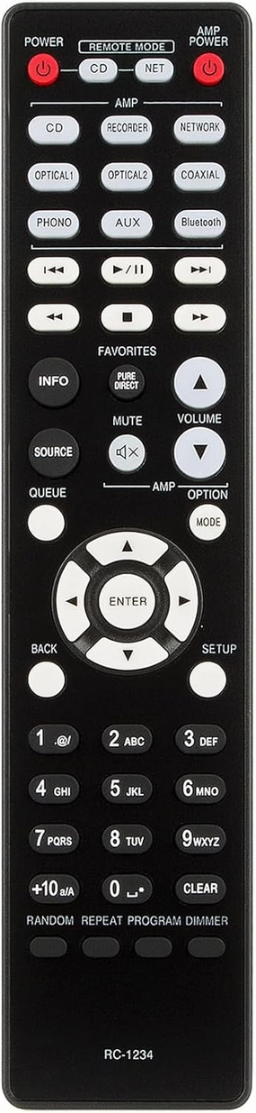 RC-1234 Replacement Remote Control Applicable for Denon Integrated Amplifier PMA-600NE PMA-1600NE DCD-600NE DCD-600 integrated amplifier,stereo receiver,hi-fi amp combo,