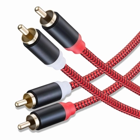 RCA Cable 3Ft,2Rca Male to 2-Rca Male Audio Stereo Subwoofer Cable [Hi-Fi Sound] Nylon-Braided Auxiliary Audio Cord for Home Theater, HDTV, Amplifiers, Hi-Fi Systems,Speakers and etc(3Ft/1M) speaker cable,audio wire,hi-fi speaker cord,