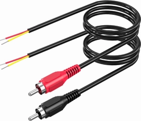 RCA to Speaker Wire Adapter, 18AWG 2 Pack 3ft RCA Male Plug to Bare Cable Open End, UIInosoo Audio Cable, Red and Black speaker cable,audio wire,hi-fi speaker cord,