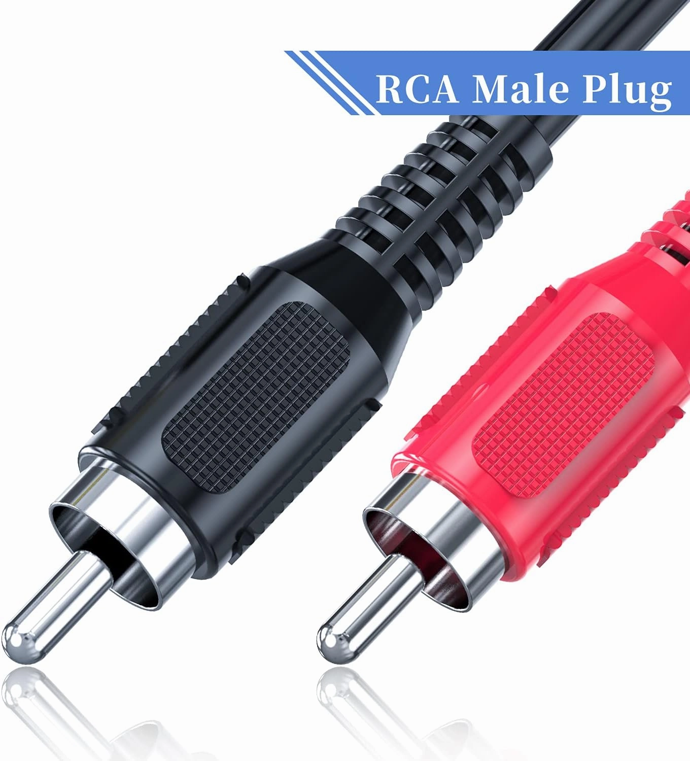 RCA to Speaker Wire Adapter, 18AWG 2 Pack 3ft RCA Male Plug to Bare Cable Open End, UIInosoo Audio Cable, Red and Black