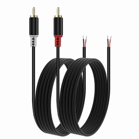 RCA to Speaker Wire Adapter, 2 Bare Wire Speaker Cables to RCA Plug Adapter for Audio Video AV Receiver TV Subwoofer - 20AWG, 9.8ft speaker cable,audio wire,hi-fi speaker cord,