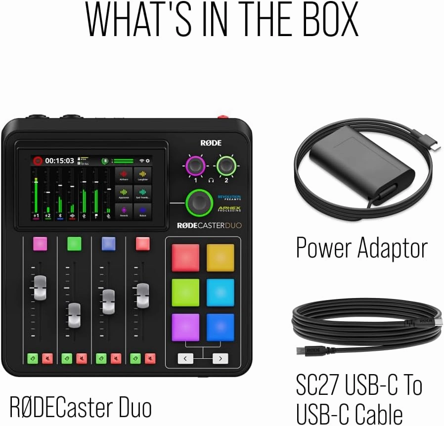 RDE RDECaster Duo All-in-One Production Solution for Podcasting, Streaming, Music Production and Content Creation