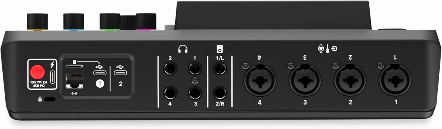 RDE RDECaster Pro II All-in-One Production Solution for Podcasting, Streaming, Music Production and Content Creation,Black