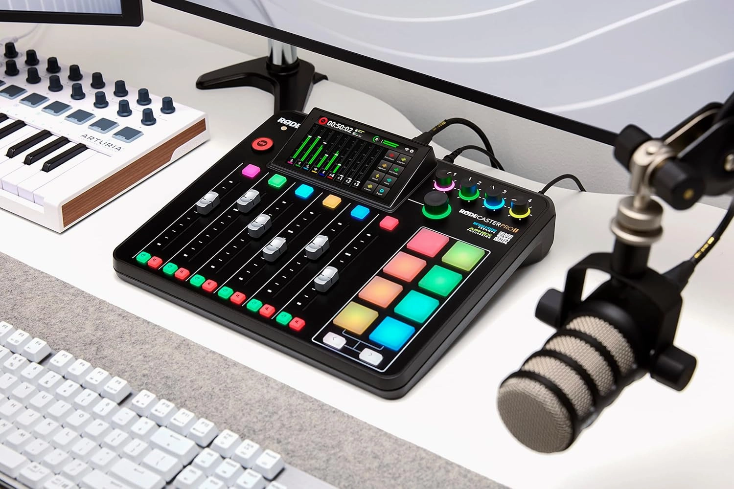 RDE RDECaster Pro II All-in-One Production Solution for Podcasting, Streaming, Music Production and Content Creation,Black