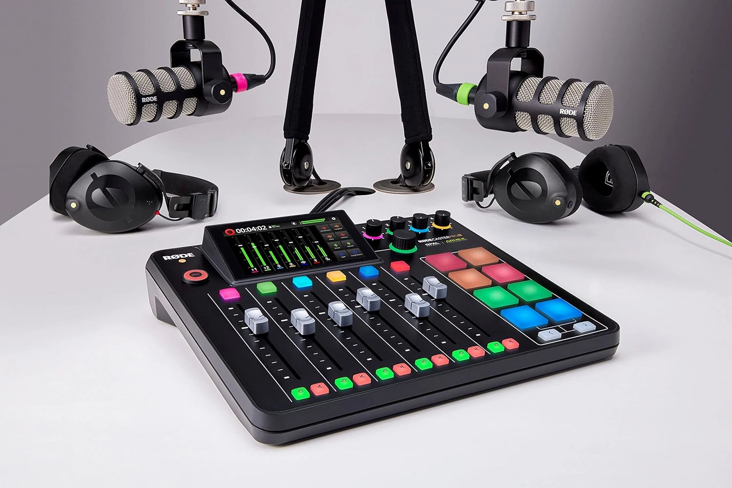RDE RDECaster Pro II All-in-One Production Solution for Podcasting, Streaming, Music Production and Content Creation,Black