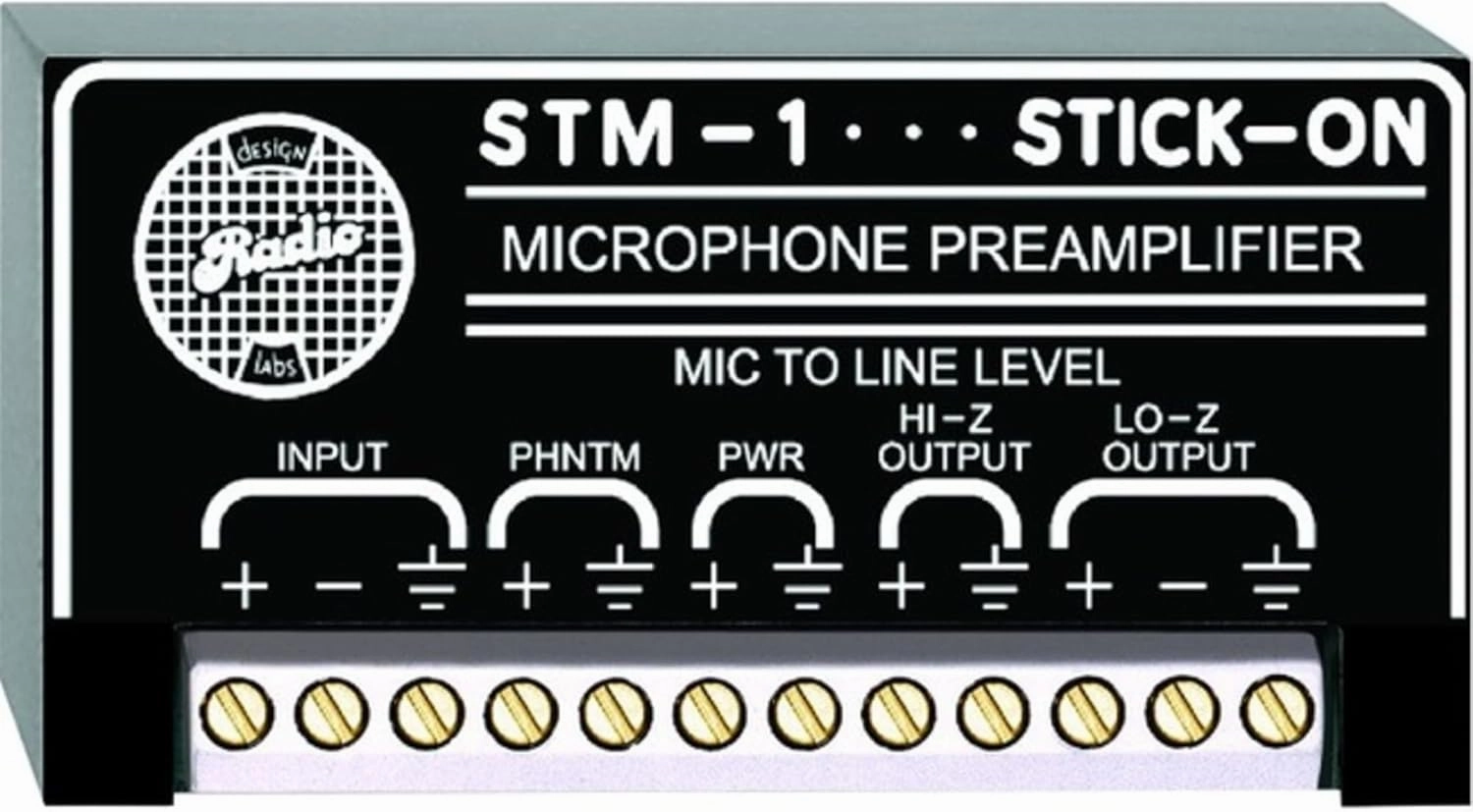 RDL STM-1 Stick-On Series Microphone Preamplifier - Power Supply Not Included phono preamp,turntable amplifier,record player preamp,