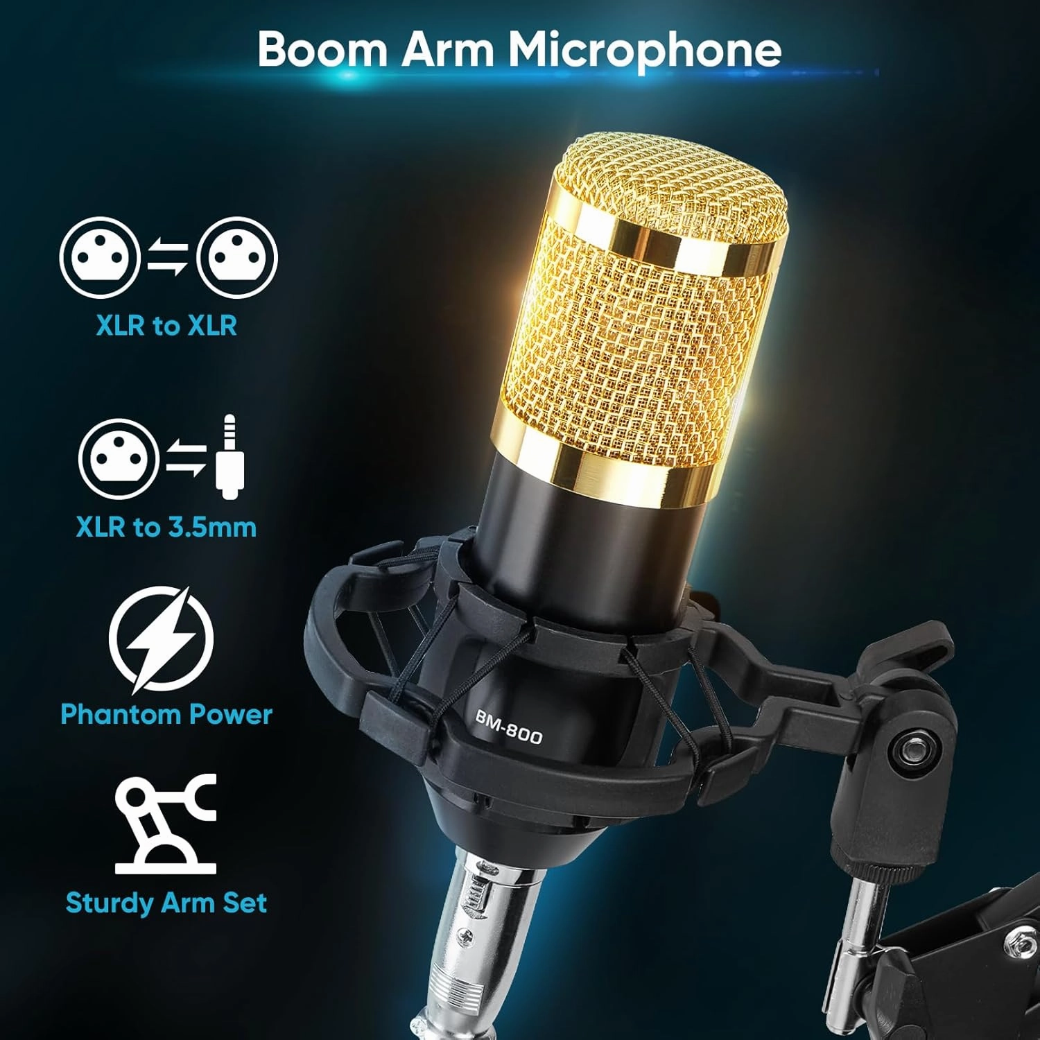Rechargeable Audio Mixer for Gaming & Podcasting - 48V Phantom Power, Dual Mic Inputs, RGB Lighting, 1-Click Noise Cancel, Voice Changer, Plug & Play (W-11GD)