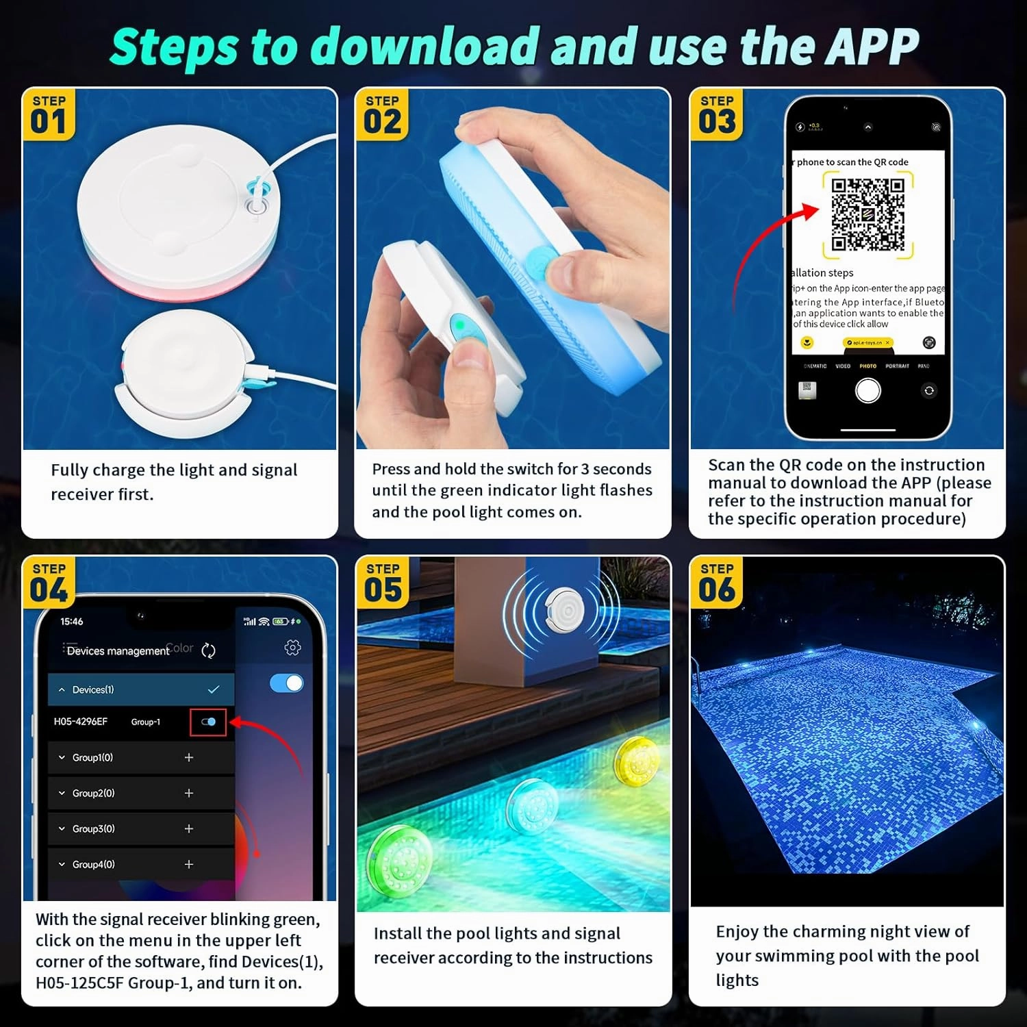 Rechargeable Submersible Pool Lights - Waterproof Underwater Pool Lights Charging Battery Operated Remote Controlled 16 Color Changing Hot Tub Lights with Magnet for Pool Pond (APP 2 Set)
