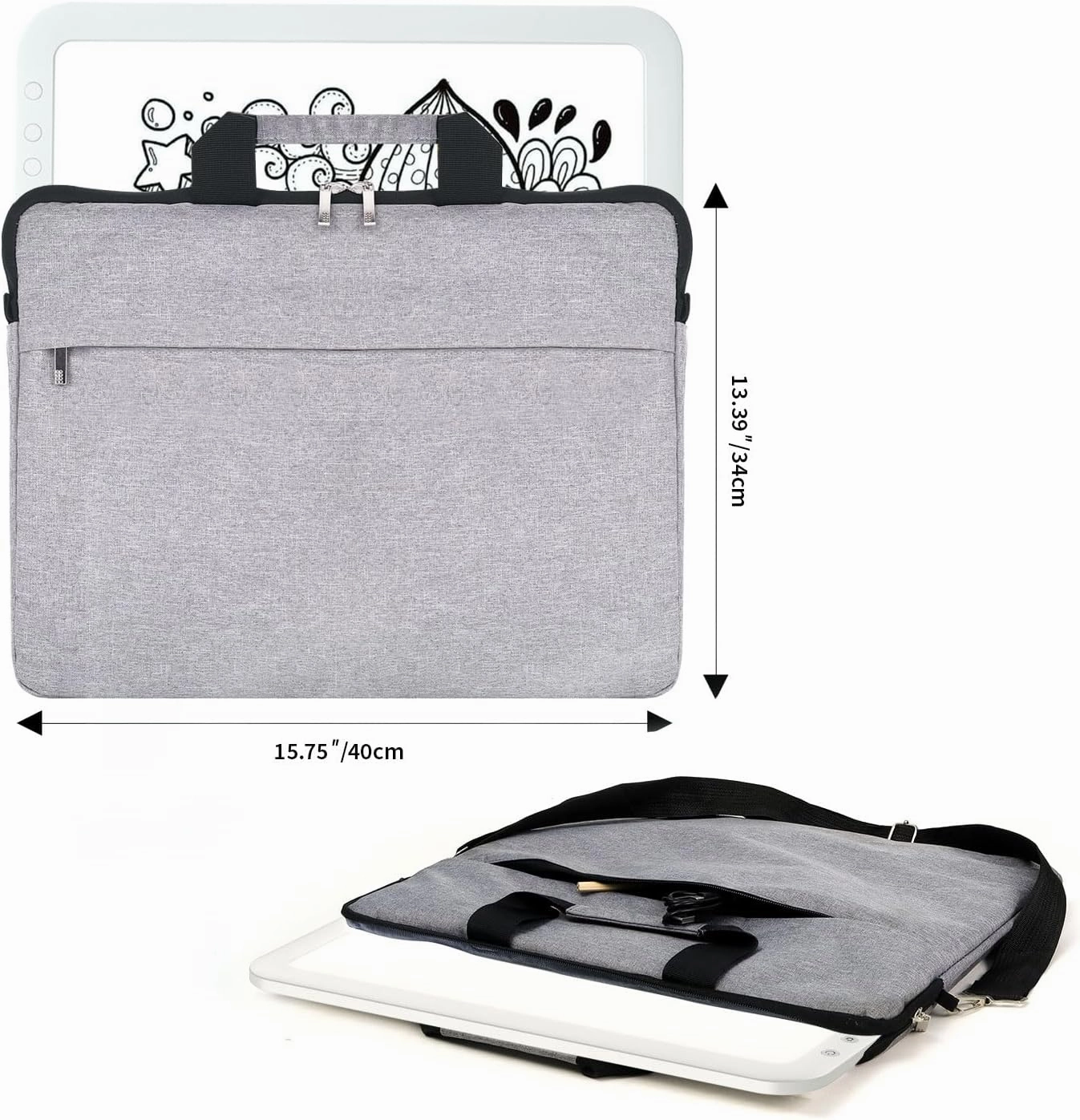 Rechargeable Super Bright Light pad A4 with Padded Case,6 Level Dimming Light Board for Weeding Vinyl,3 Color Temperatures Light Table,Light Box for Tracing, Diamond Painting
