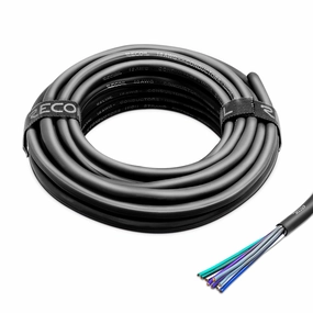 RECOIL 20-Feet 9-Conductor Speaker Cable, 18AWG CCA, Ultra-Flex and Easy Peel Jacket, 4-Channel Speaker Wire and Remote Wire speaker cable,audio wire,hi-fi speaker cord,