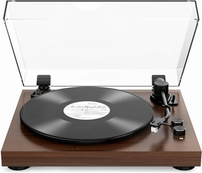 Record Player Belt-Drive Turntable with Bluetooth Output Connectivity Support 2 Speeds (33&45RPM) RCA Output Line Vinyl Record Player with Magnetic Cartridge Built-in Phono Pre-amp belt-drive turntable,vinyl record player,audiophile turntable,