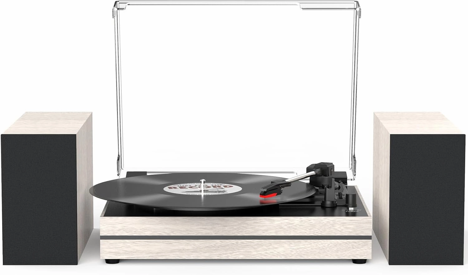 Record Player for Vinyl with External Speakers Belt-Drive Retro Turntables for Vinyl Records Dual Stereo Speakers LP Vinyl Players 3 Speed Wireless AUX-in Headphone Auto Stop Classic White belt-drive turntable,vinyl record player,audiophile turntable,