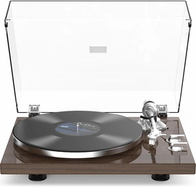 Record Player for Vinyls Turntables Wireless Output Connectivity Belt-Drive 33 45 RPM Speed Phono Line USB Digital to PC Recording MM Audio Cartridge Stylus Adjustable Counterweight Vintage Brown belt-drive turntable,vinyl record player,audiophile turntabl