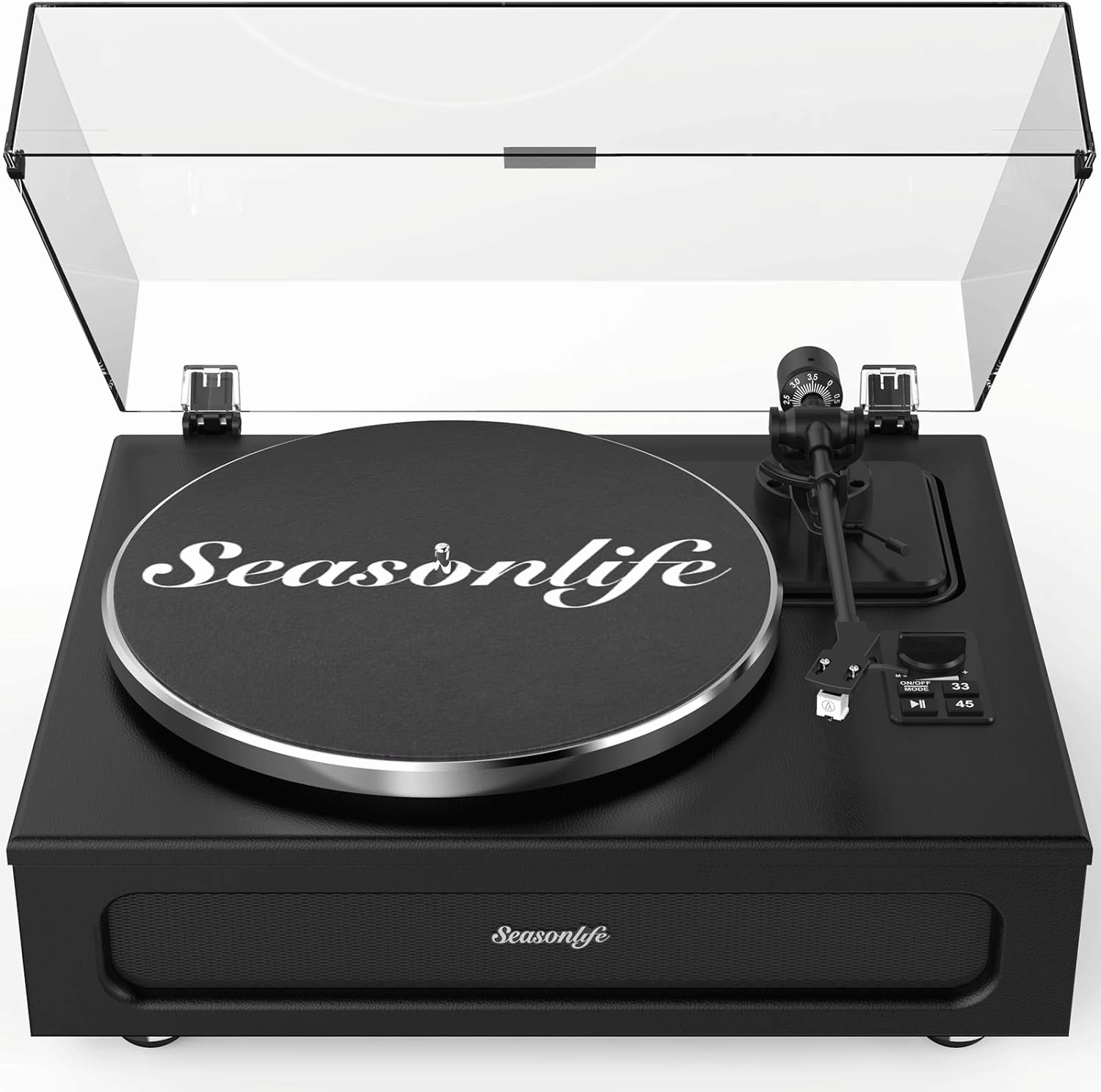 Record Player High Fidelity Turntable for Vinyl Records Built-in 4 Stereo Speakers All-in-One Vinyl Player Belt Drive Turn Table MM Cartridge ATN-3600L Stylus 33 45 Speed BT Wireless Classic Black belt-drive turntable,vinyl record player,audiophile turntab