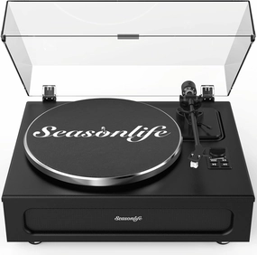 Record Player High Fidelity Turntable for Vinyl Records Built-in 4 Stereo Speakers All-in-One Vinyl Player Belt Drive Turn Table MM Cartridge ATN-3600L Stylus 33 45 Speed BT Wireless Classic Black belt-drive turntable,vinyl record player,audiophile turntab